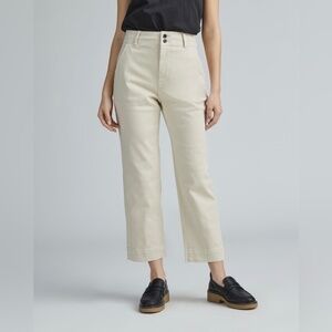 Everlane The Organic Straight-Leg Pant Size 14 Tan Chino High Rise Crop Coastal